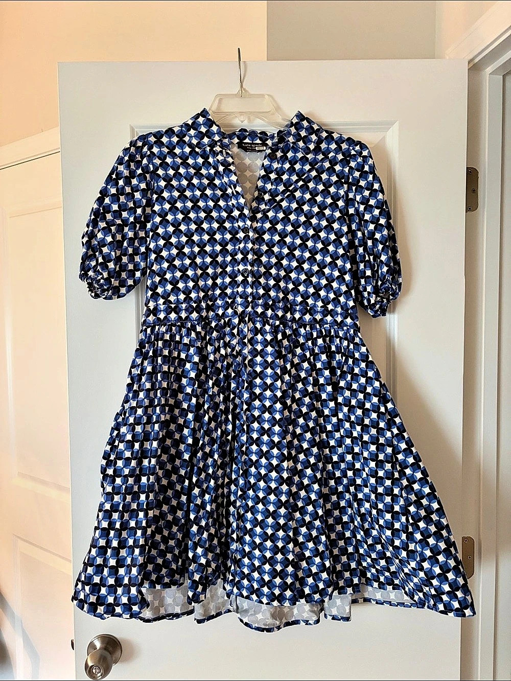 kate spade Geometric Mini Dress in Blue & Black Size Small Like New